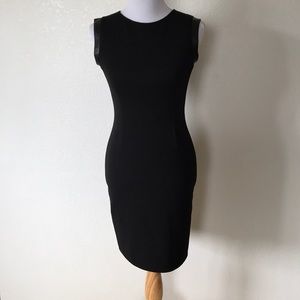 Bar III Black leather sleeve dress